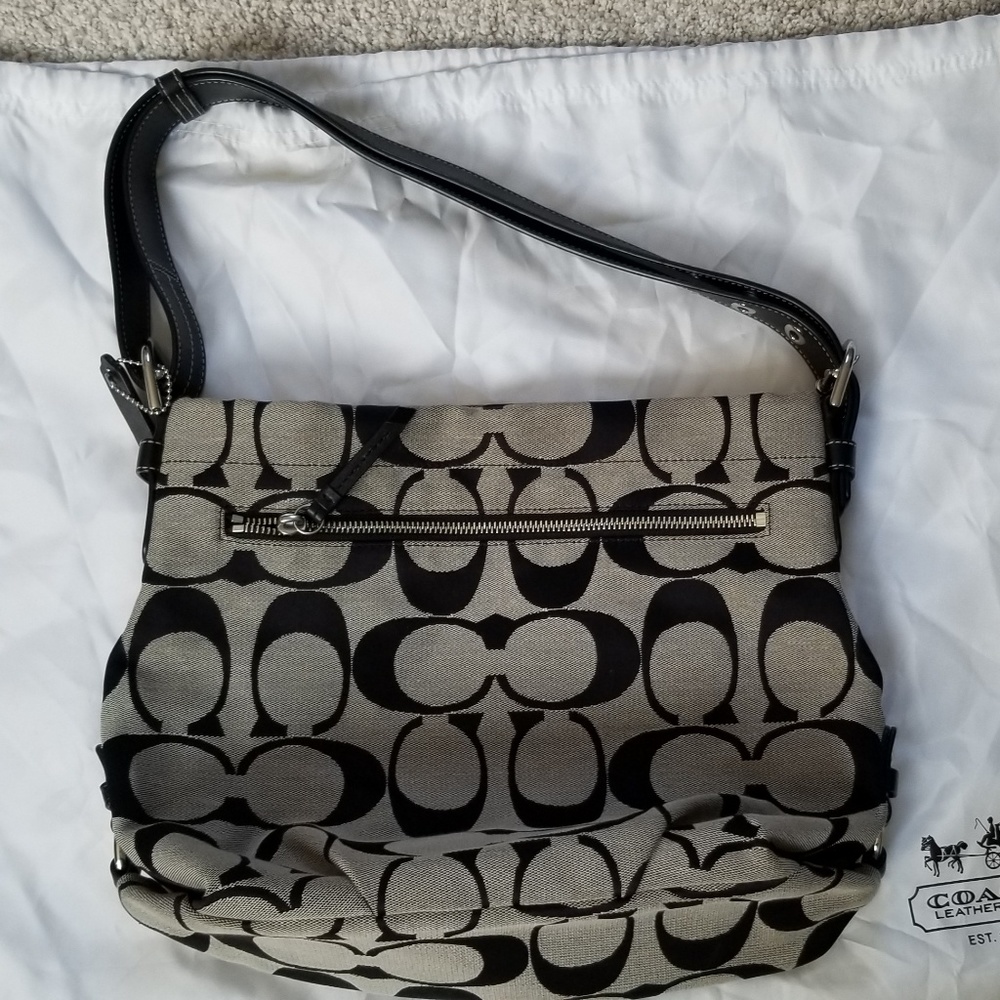 COACH Large C Signature Bag with leather